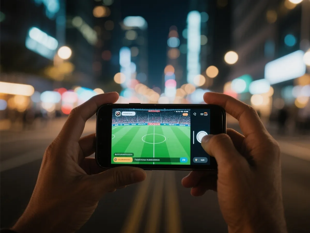 手機觀看賽事直播示意圖